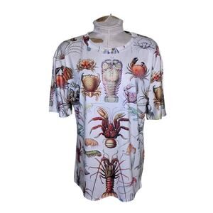 Monkstars Lobster Crab sealife mens shirt size Medium‎